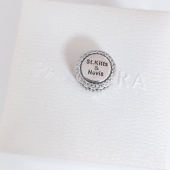 Pandora St. Kitts & Nevis Flag Exclusive Bead Charm S925 Silver with box - Picture 3 of 7